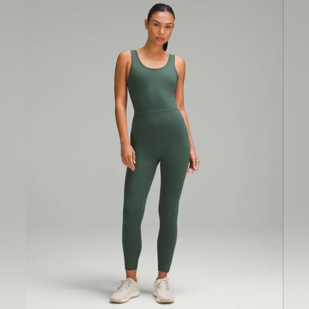 Lululemon Wunder Train Bodysuit 25" sz 2 dark forest